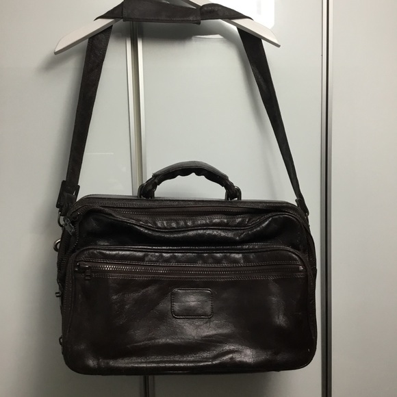 Other - Genuine Leather Zippered Shoulder Messenger Bag